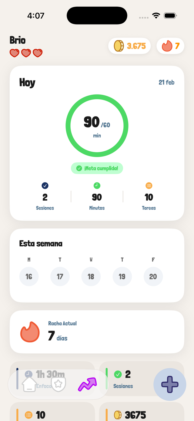 Brio — Mascota virtual que crece contigo
